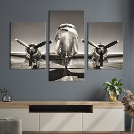 Картина на полотні Двомоторний літак 66x40 см (101-32)
