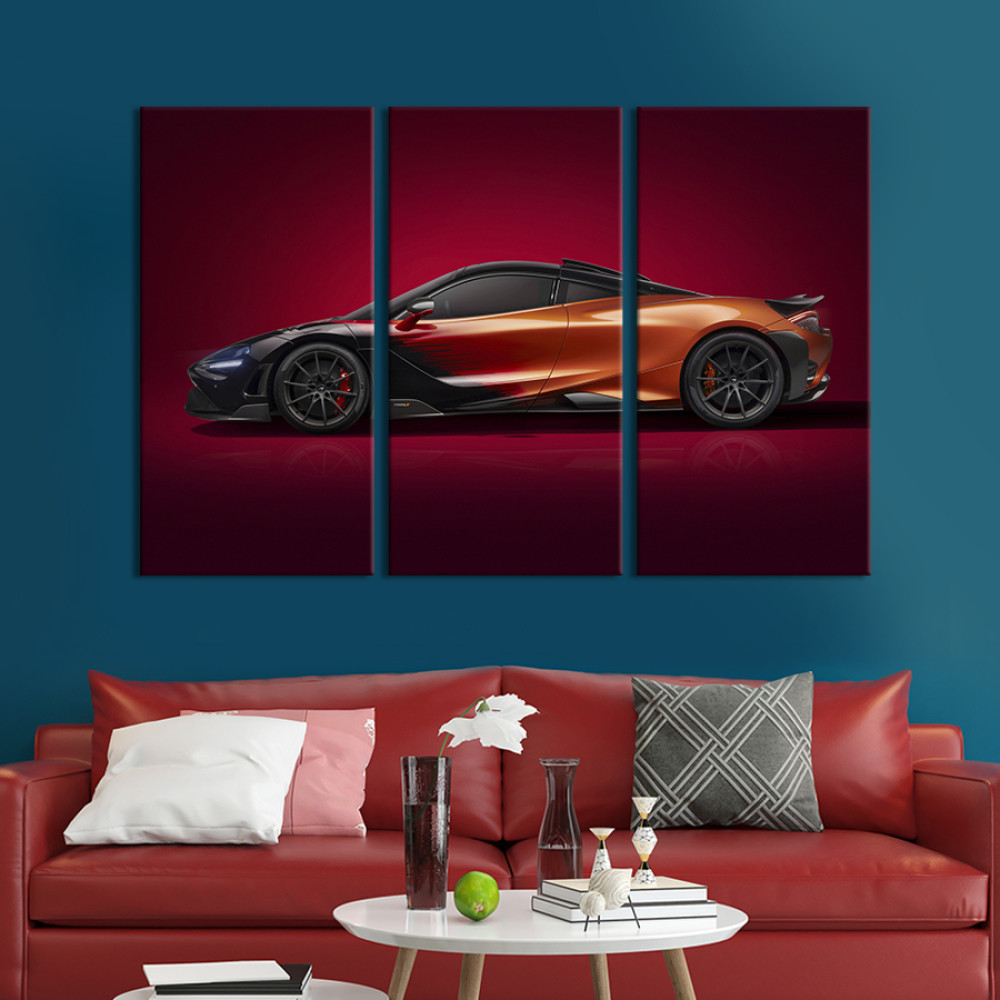 Картина Авто McLaren 765LT Strata з дивовижним забарвленням 128x81 см (1377-31)
