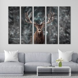 Картина Олень з шикарними рогами 87x50 см (178-51)