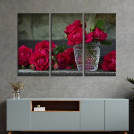 Картина Троянди та кришталева ваза 78x48 см (984-31)