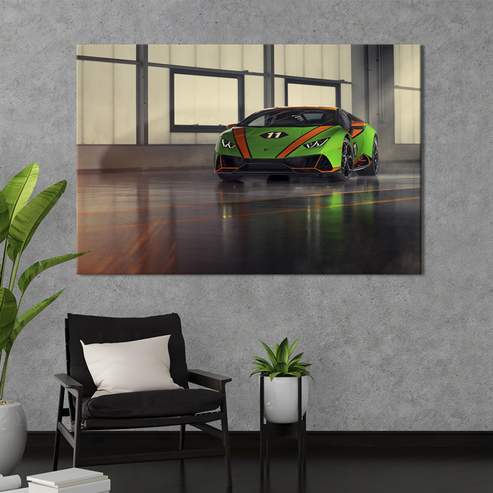 Картина Салатовий Lamborghini Huracan 51x34 см (1265-1)