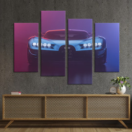 Картина Bugatti Chiron Vision GT в синьому кольорі 89x56 см (1304-42)