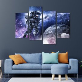 Картина Астронавт у казковому космосі 129x90 см (524-42)