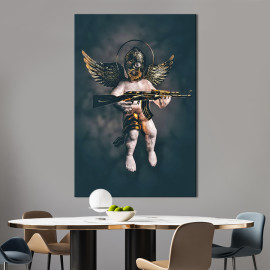 Картина в офіс Купідон з автоматом 51x34 см (2art_277)
