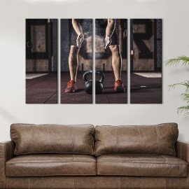 Картина Заняття з гирею в спортзалі 89x53 см (491-41)