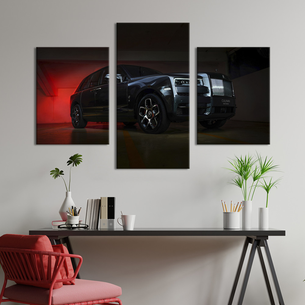 Картина Статусний автомобіль Rolls-Royce Cullinan Black Badge 66x40 см (1391-32)