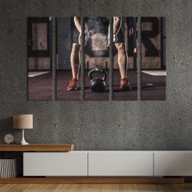 Картина Хлопець-атлет із гирею 87x50 см (491-51)