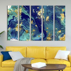 Картина Синій морський мармур 87x50 см (23-51)