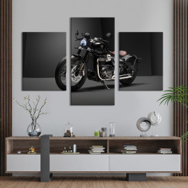 Картина Брутальний чорний байк Triumph Bobber Bonneville 66x40 см (1406-32)