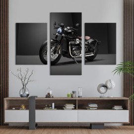 Картина Брутальний чорний байк Triumph Bobber Bonneville 66x40 см (1406-32)