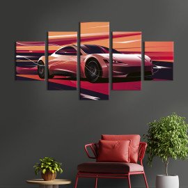 Картина Розкішний спорткар Tesla Roadster 112x54 см (1404-52)