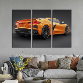 Картина Яскравий спорткар Chevrolet Corvette Stingray 78x48 см (1409-31)