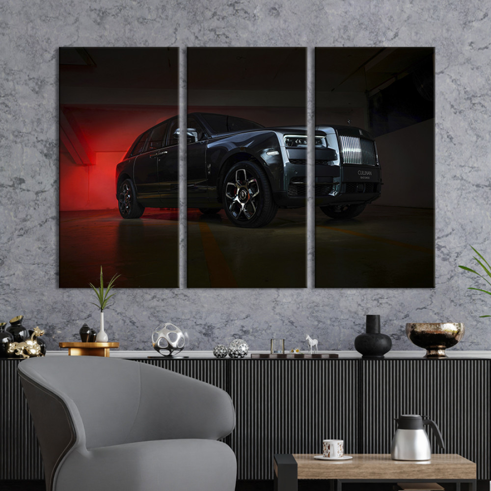 Картина Чорний Rolls-Royce Cullinan Black Badge 78x48 см (1391-31)