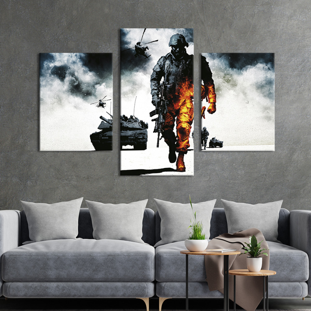 Картина Комп'ютерний шутер Battlefield: Bad Company 141x90 см (1461-32)