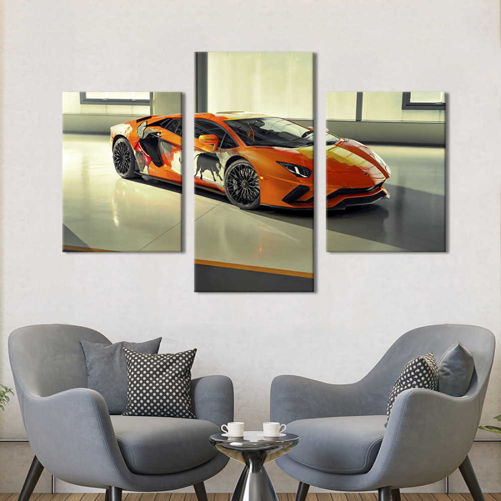Картина Сучасний гіперкар Lamborghini Aventador 66x40 см (1333-32)