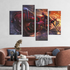 Картина Cyberpunk motorcyclist 129x90 см (695-42)