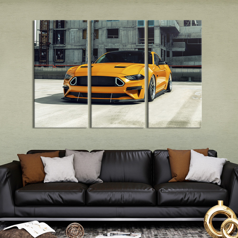 Картина Жовтий Форд Мустанг 78x48 см (1321-31)