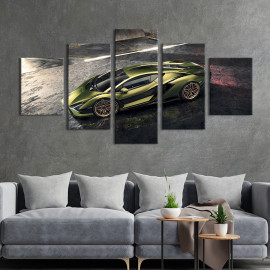 Картина Шикарний суперкар Lamborghini Sian 112x54 см (1251-52)