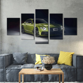Картина Яскравий оливковий Bentley Continental GT 112x54 см (1288-52)