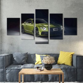 Картина Яскравий оливковий Bentley Continental GT 112x54 см (1288-52)