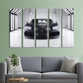 Картина Шикарний чорний Bugatti Chiron 87x50 см (1296-51)