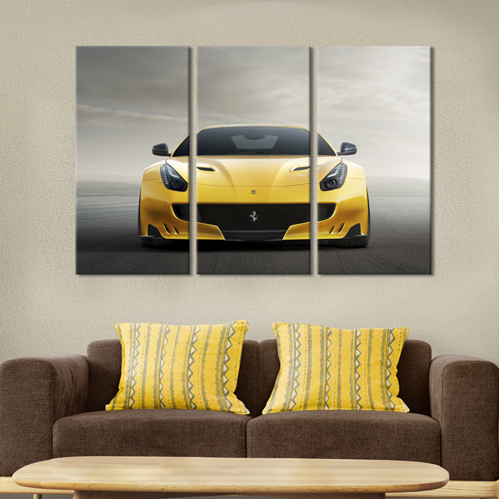 Картина Ексклюзивна жовта Ferrari 78x48 см (1317-31)