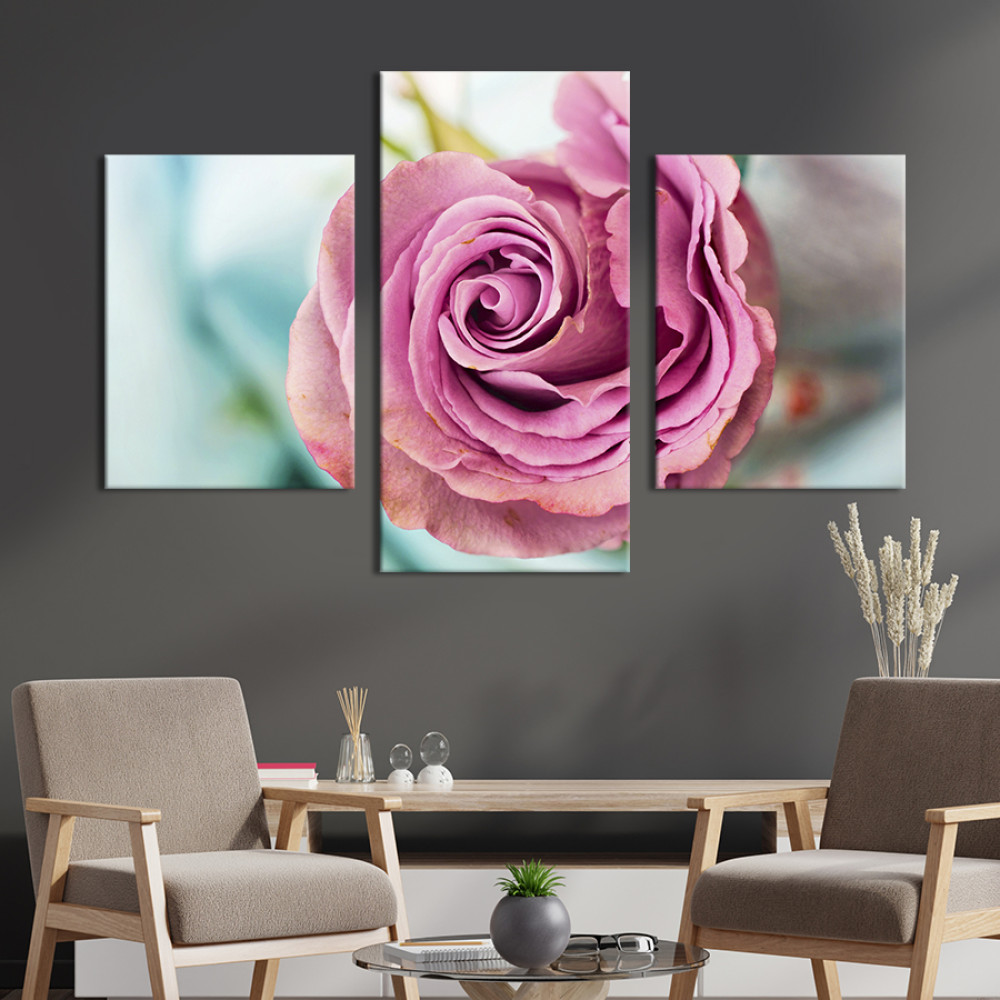 Картина триптих Чудова квітка троянда 66x40 см (980-32)