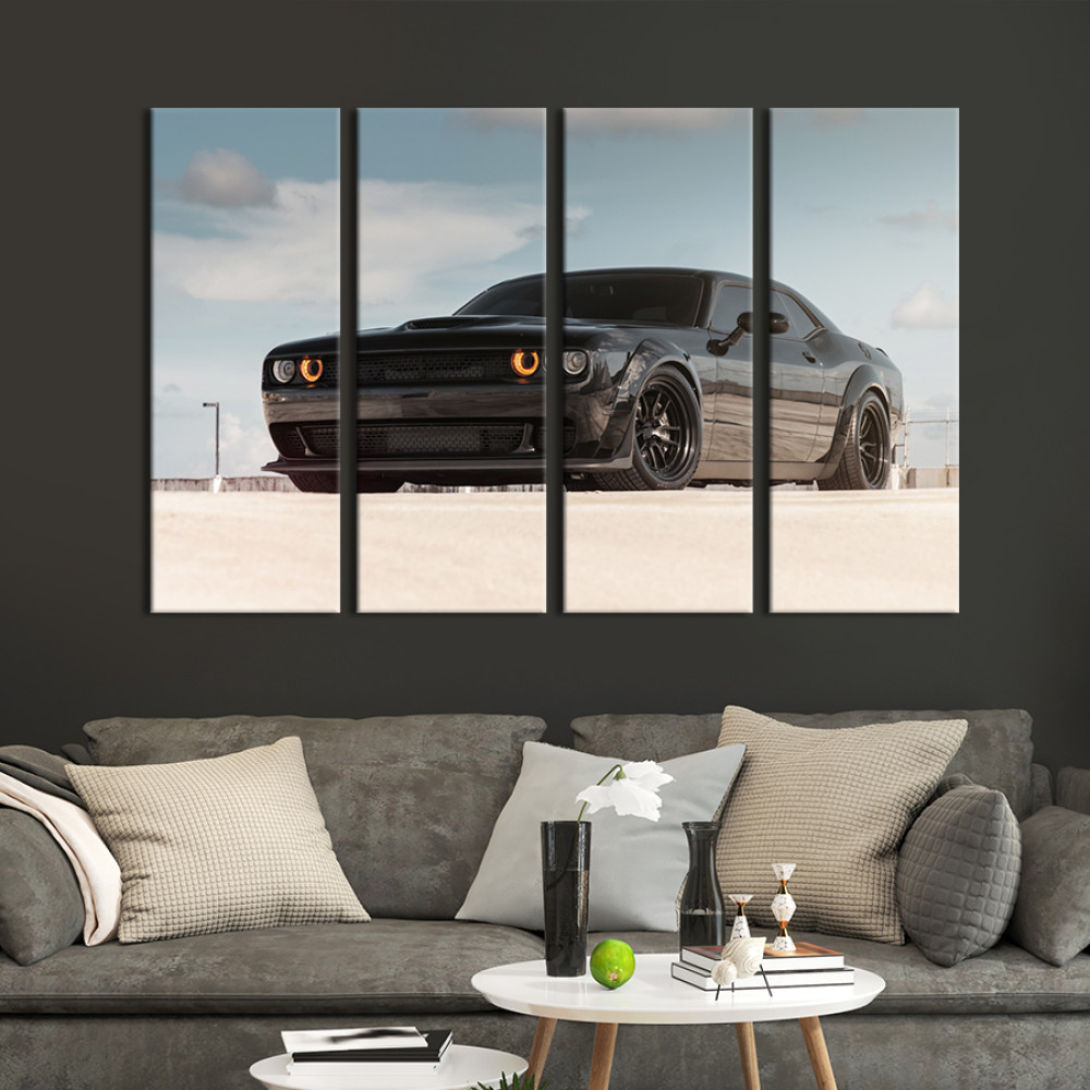 Картина Стильний чорний автомобіль Dodge 149x93 см (1313-41)
