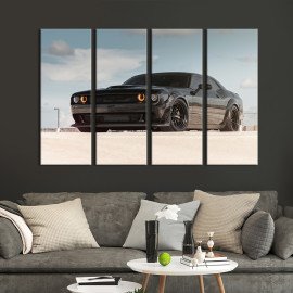 Картина Стильний чорний автомобіль Dodge 89x53 см (1313-41)