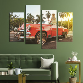 Картина Відкритий червоний автмобіль 89x56 см (116-42)