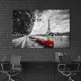 Картина на полотні Річка біля Ейфелевої вежі 51x34 см (359-1)