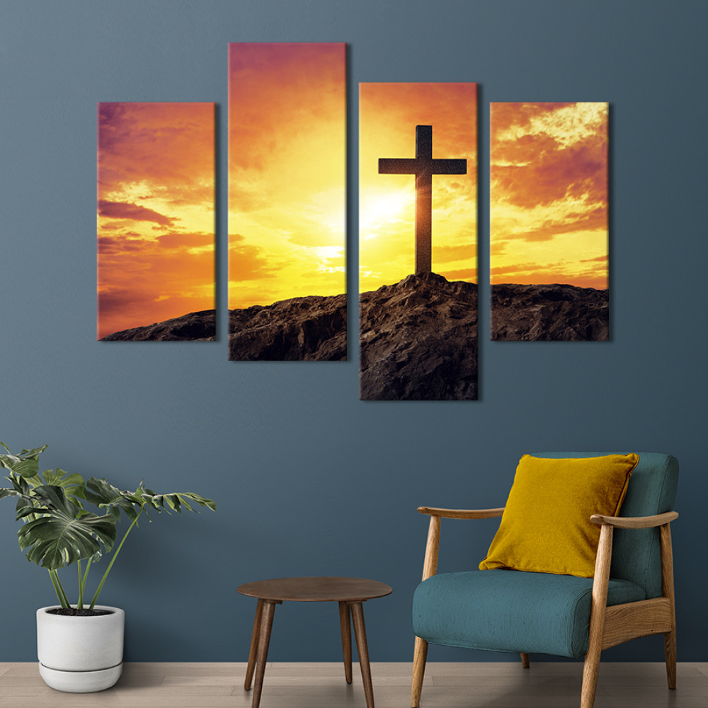 Картина Загадковий хрест на горі 129x90 см (472-42)