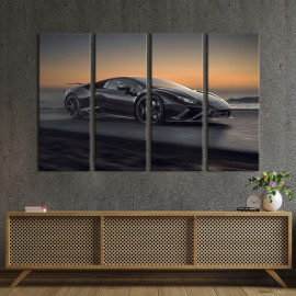 Картина Стильний Lamborghini Huracan EVO в чорному кольорі 89x53 см (1371-41)