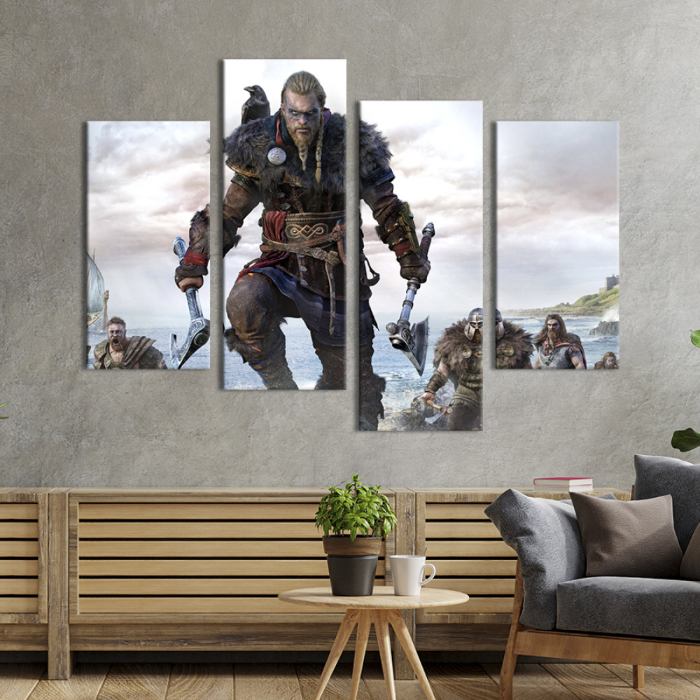 Картина Ейвор - лютий вікінг з Assassin’s Creed Valhalla 89x56 см (1523-42)