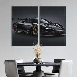 Картина Чорний гіперкар McLaren 720S 71x51 см (1354-2)