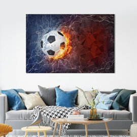 Картина на полотні Вогняний футбольний м'яч 51x34 см (480-1)