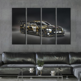 Картина Люксовий чорно-золотий Bentley Continental 89x53 см (1260-41)