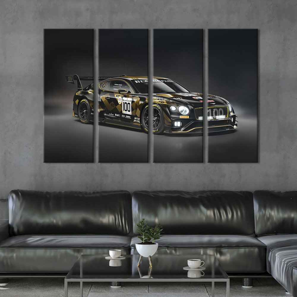 Картина Люксовий чорно-золотий Bentley Continental 149x93 см (1260-41)