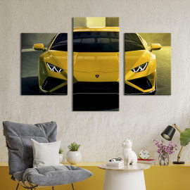 Картина Жовта машина Ламборгіні Huracan 66x40 см (1336-32)