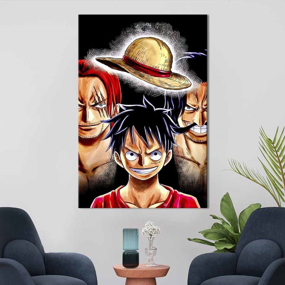 Картина в офіс Манкі Д. Луффі та компанія з аніме One piece 51x34 см (2an_11)