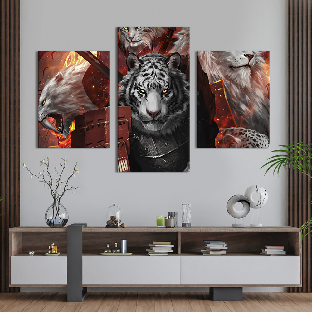 Картина на полотні Тварини-воїни 141x90 см (738-32)