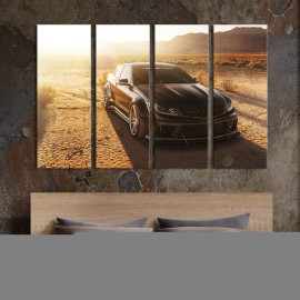 Картина Стильний автомобіль Mercedes-Benz в пустелі 89x53 см (1366-41)