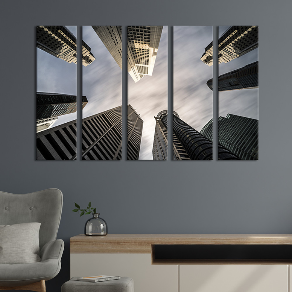 Картина Хмарочоси в місті 87x50 см (385-51)