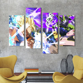 Картина Бій у грі Dragon Ball FighterZ 89x56 см (1418-42)