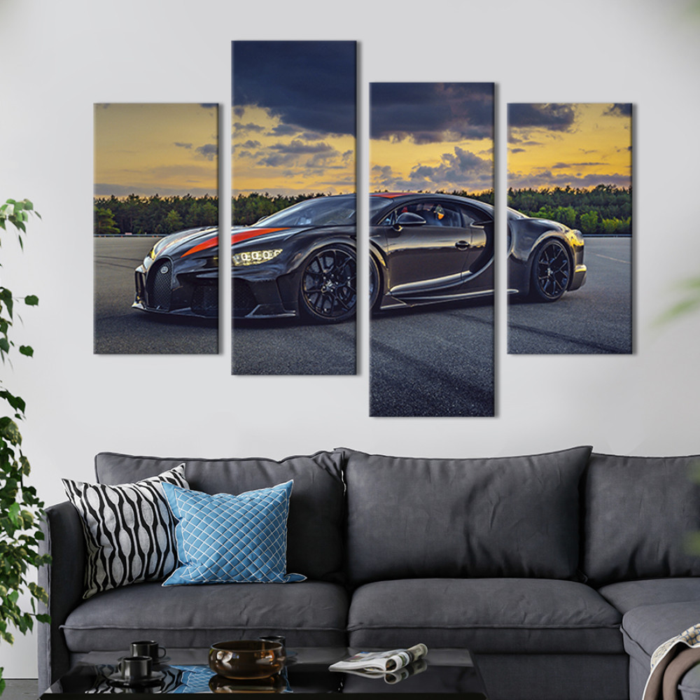 Картина Неймовірно швидкий Bugatti Chiron Super Sport 89x56 см (85-42)
