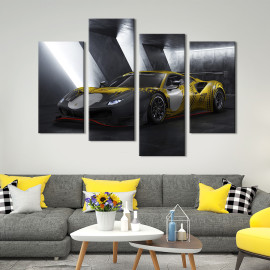 Картина Яскравий суперкар Ferrari 488 GT Modificata 89x56 см (1315-42)