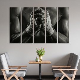 Картина Боксерські бинти на руках хлопця 155x95 см (489-51)