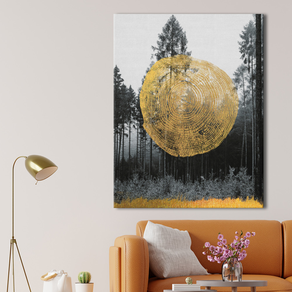 Картина Ліс - Золоті кільця дерева 107x80 см (P0426)
