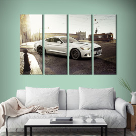 Картина Білий Ford Mustang у місті 89x53 см (1322-41)