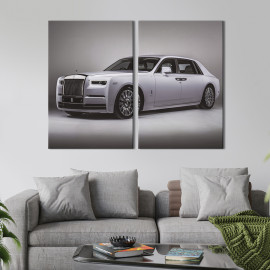 Картина Раритетний білий Rolls-Royce 71x51 см (1394-2)